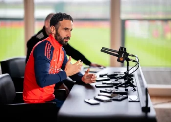 Bwa mbere umutoza Ruben Amorim kuva yagera muri MNU, yicaye ahura n’itangazamakuru