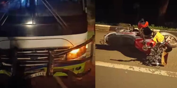 Kabuga-Rwamagana Moto yagonganye na Bus umumotari ahita yitaba Imana