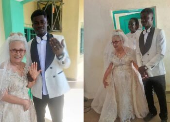 Ubukwe bw’umusore w’imyaka 22 bwavugishije benshi, washakanye n’umukecuru w’imyaka 87