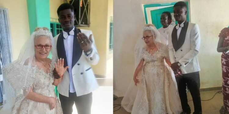 Ubukwe bw’umusore w’imyaka 22 bwavugishije benshi, washakanye n’umukecuru w’imyaka 87