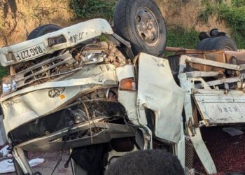 Imodoka itwaye ibishyimbo yateje impanuka ikomeye mu muhanda Ruyenzi-Kigali