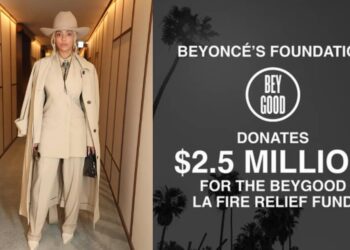 Bey Good Foundation ya Beyoncé yatanze inkunga ya miliyari 3,4 Frw mu gusana ibyangijwe n’inkongi y’umuriro i Los Angeles