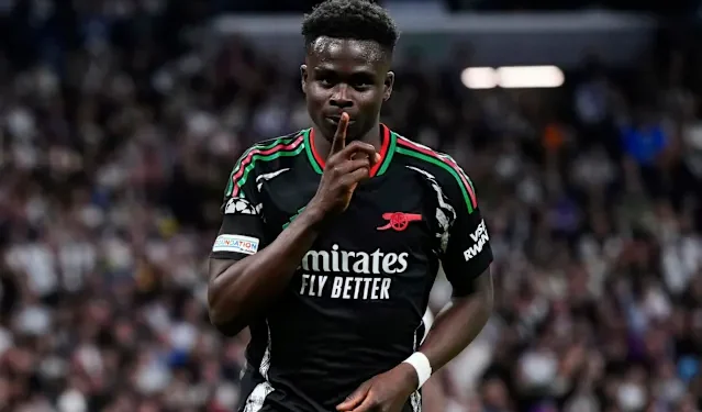 Arsenal yasezereye Real Madrid muri UEFA Champions League, Bukayo Saka yanditse amateka!