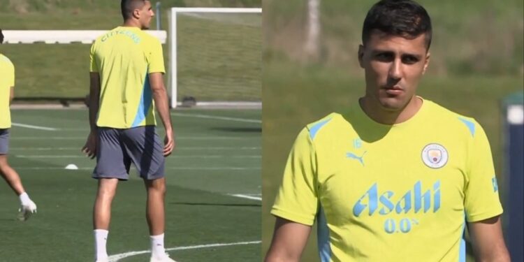 Rodri yagarutse mu myitozo hamwe n’ikipe ye Man City mbere y’imikino ya nyuma y’iyi season!