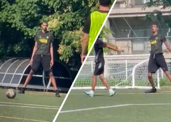 Victor Wembanyama nyuma yo kugaragaza ko na ruhago ayibasha yateye coup franc y’amateka