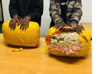 Kigali: Abagabo babiri bafatiwe mu Murenge wa Kanyinya bafite ibilo 30 by’urumogi