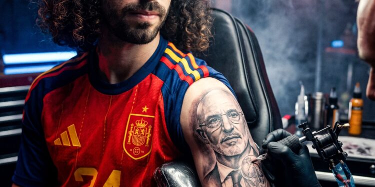 Marc Cucurella yasohoje isezerano rye, nyuma yo gushyirwaho tatto y’isura y’umutoza Luis de la Fuente